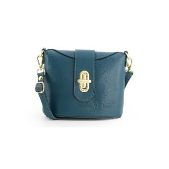 Geanta crossbody dama  piele naturala - 18x20x9cm - curea detasabila max 138cm