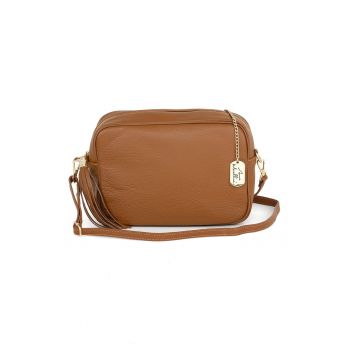 Geanta crossbody de piele cu bareta detasabila