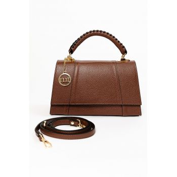 Geanta crossbody de piele cu buzunar interior cu fermoar Livenza