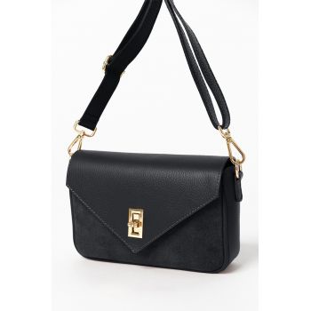 Geanta crossbody de piele cu clapa