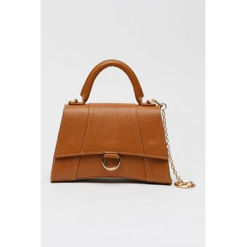 Geanta crossbody de piele cu clapa