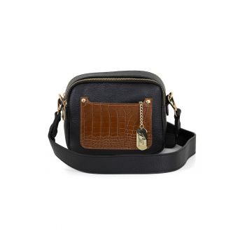 Geanta crossbody de piele cu fermoar