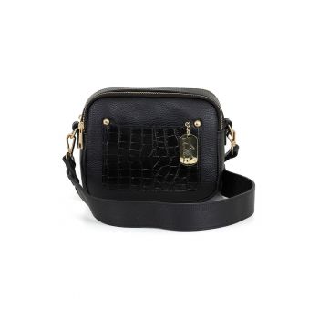 Geanta crossbody de piele cu fermoar