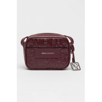 Geanta crossbody de piele ecologica cu logo stantat Liz