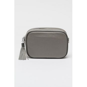 Geanta crossbody din piele cu accesoriu canaf