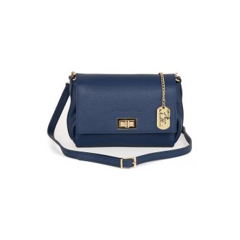 Geanta crossbody din piele cu accesoriu logo