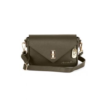Geanta crossbody din piele cu sistem metalic