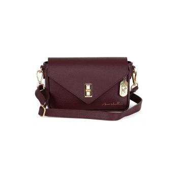 Geanta crossbody din piele cu sistem metalic