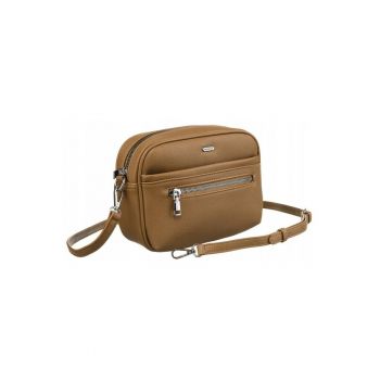 Geanta crossbody din piele ecologica -  bej - 17x25x8cm