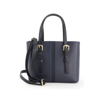 Geanta crossbody  piele naturala - granat - 17x20x9cm - curea detasabila 125cm