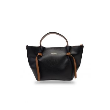 Geanta dama din piele naturala negru Loretta