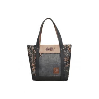 Geanta dama  Real 41782-272 - 44x33x14cm - 2 manere - piele ecologica - multicolor