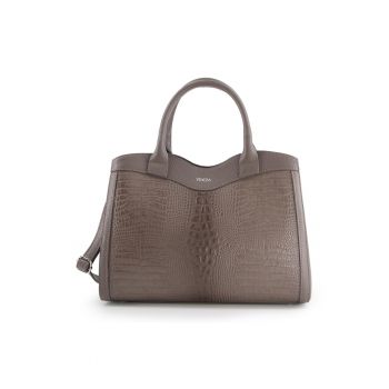 Geanta de dama  Bucket - piele naturala - 33x25x8cm - cu 3 compartimente interioare - curea detasabila 114cm