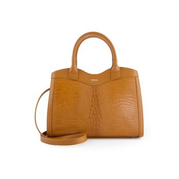 Geanta de dama  Bucket - piele naturala - 33x25x8cm - cu 3 compartimente interioare - curea detasabila 114cm