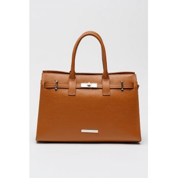 Geanta de piele cu maner si bareta suplimentara