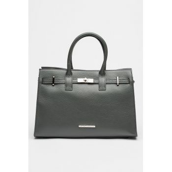 Geanta de piele cu maner si bareta suplimentara