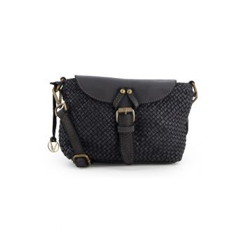 Geanta de umar din piele naturala  17x21x7cm - cu curea detasabila - 2 buzunare interioare