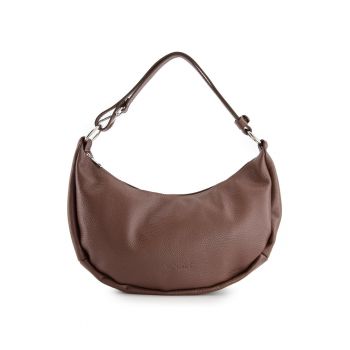 Geanta de umar  din piele naturala maro - 3 compartimente interioare - 40x26x10cm