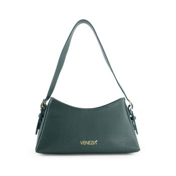 Geanta de umar  din piele naturala - verde - 32x12x17cm - cu curea detasabila
