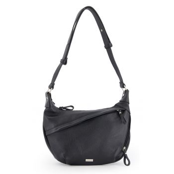 Geanta de umar -  piele naturala - 2 buzunare interioare - 2 buzunare exterioare - neagra - 34x22x7cm