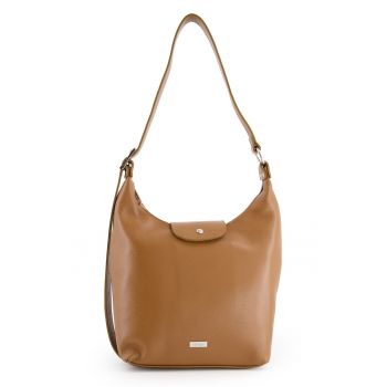 Geanta de umar -  piele naturala - 2 buzunare interioare - maro - 31x24x10cm