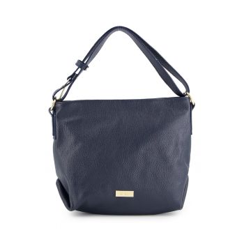 Geanta de umar -  piele naturala - granat - 34x25x13cm - lungime curea 88cm