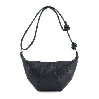 Geanta de umar  piele naturala - neagra - 32x17x6cm - curea 115cm