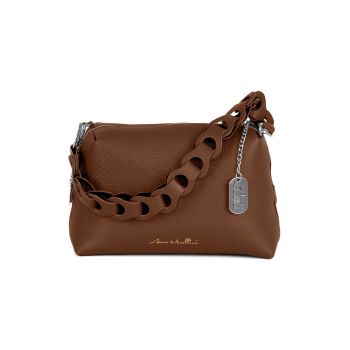 Geanta din piele cu bareta de umar detasabila