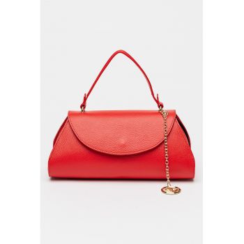 Geanta din piele cu maner si bareta suplimentara