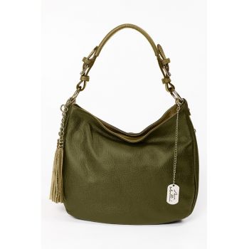 Geanta hobo de piele cu buzunare cu fermoar Fiorella