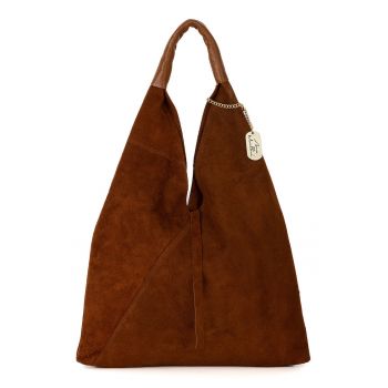 Geanta hobo din piele intoarsa