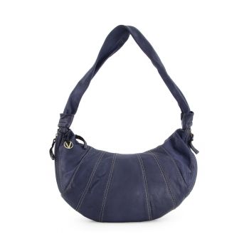 Geanta hobo  din piele naturala - granat - 42x26x7cm - 5 buzunare - curea 65cm