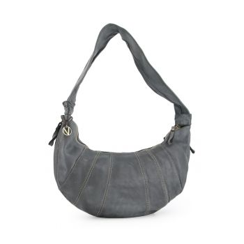 Geanta hobo  din piele naturala gri - 3 buzunare interioare - 2 buzunare exterioare - 42x26x7cm