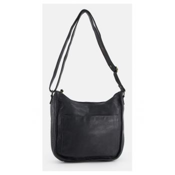 Geanta messenger  piele naturala - neagra - 26x27x8cm - 2 buzunare interioare - 2 buzunare exterioare - curea reglabila max 145cm