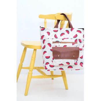 Geanta shopper cu imprimeu cu fructe