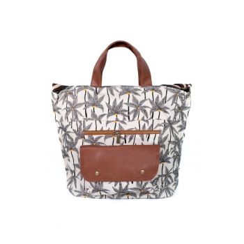 Geanta shopper cu imprimeu tropical