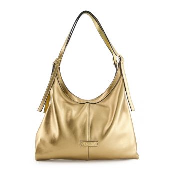Geanta shopper dama -  piele naturala - auriu - 35x38x5cm - lungime manere 51cm