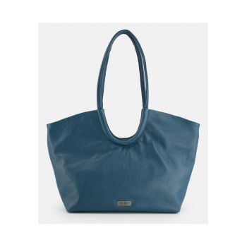 Geanta shopper din piele naturala -  verde - 29x44x10cm - 2 buzunare interioare