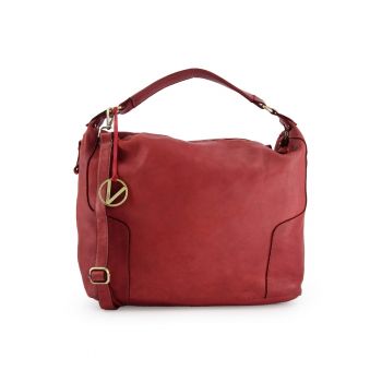 Geanta shopper mare  bordo - piele naturala - 33x39x15cm - cu 3 buzunare interioare - 2 buzunare exterioare - curea detasabila.