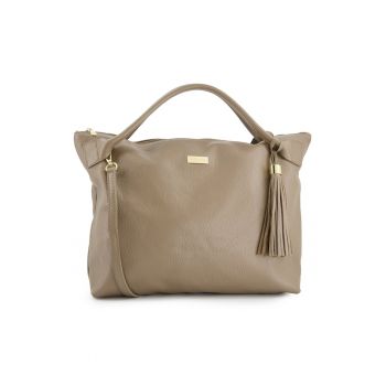 Geanta shopper mare  maro - piele naturala - 35x46x11cm - cu manere de 44cm - curea detasabila de 113cm