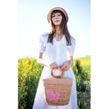 Geanta tip bucket cu aspect impletit Matera