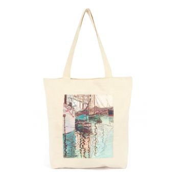 Geanta tote bag cu imprimeu foto Borgo