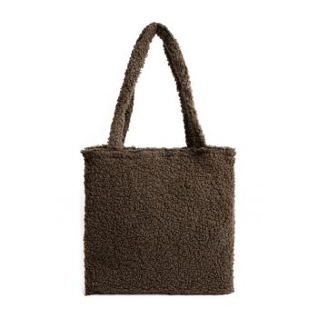 Geanta tote cu textura boucle Bear Aware