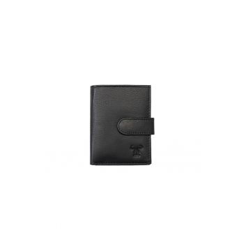 Port-Card barbati din piele naturala negru Master-Card