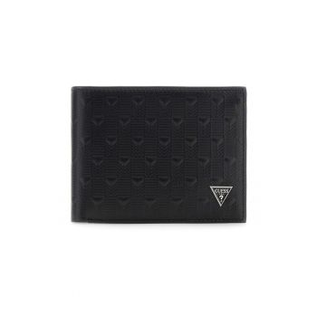 Portofel din piele cu logo metalic