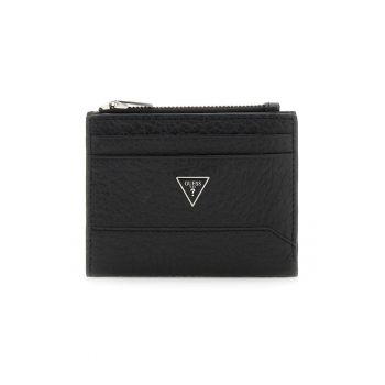 Portofel din piele cu logo metalic