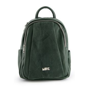 Rucsac dama  piele naturala 34x24x11cm - 5 buzunare - curea max 90cm