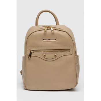 Rucsac de piele cu aplicatie logo