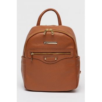 Rucsac de piele cu aplicatie logo