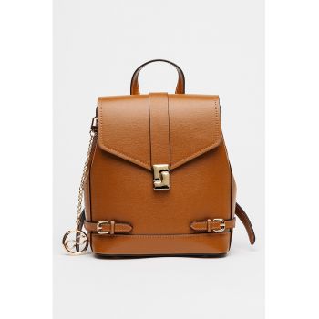 Rucsac de piele cu clapa